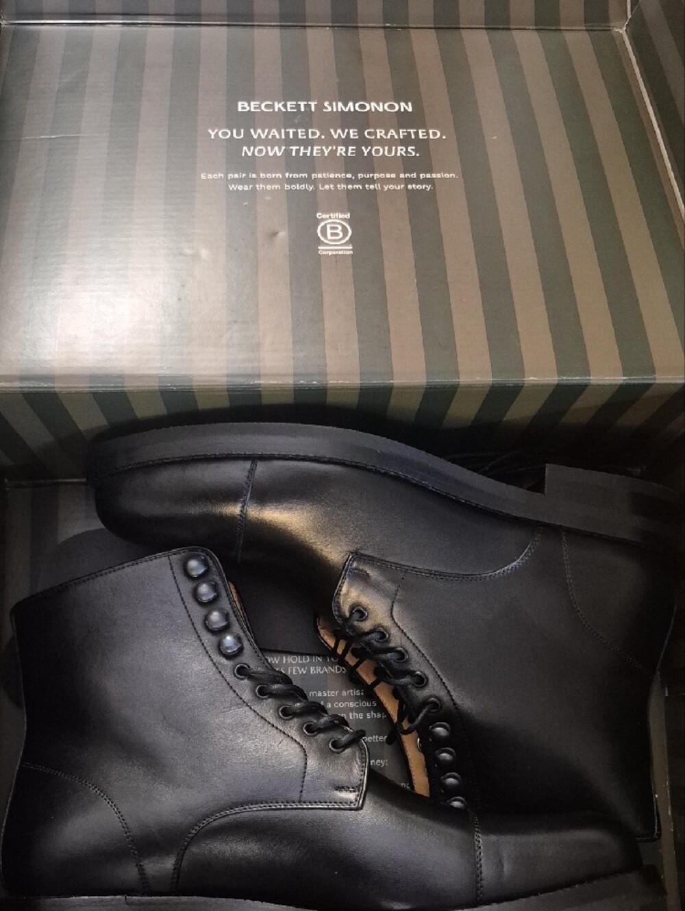 Beckett Simonon Black Leather Cap-Toe Ankle Boot - Picture 7 of 11